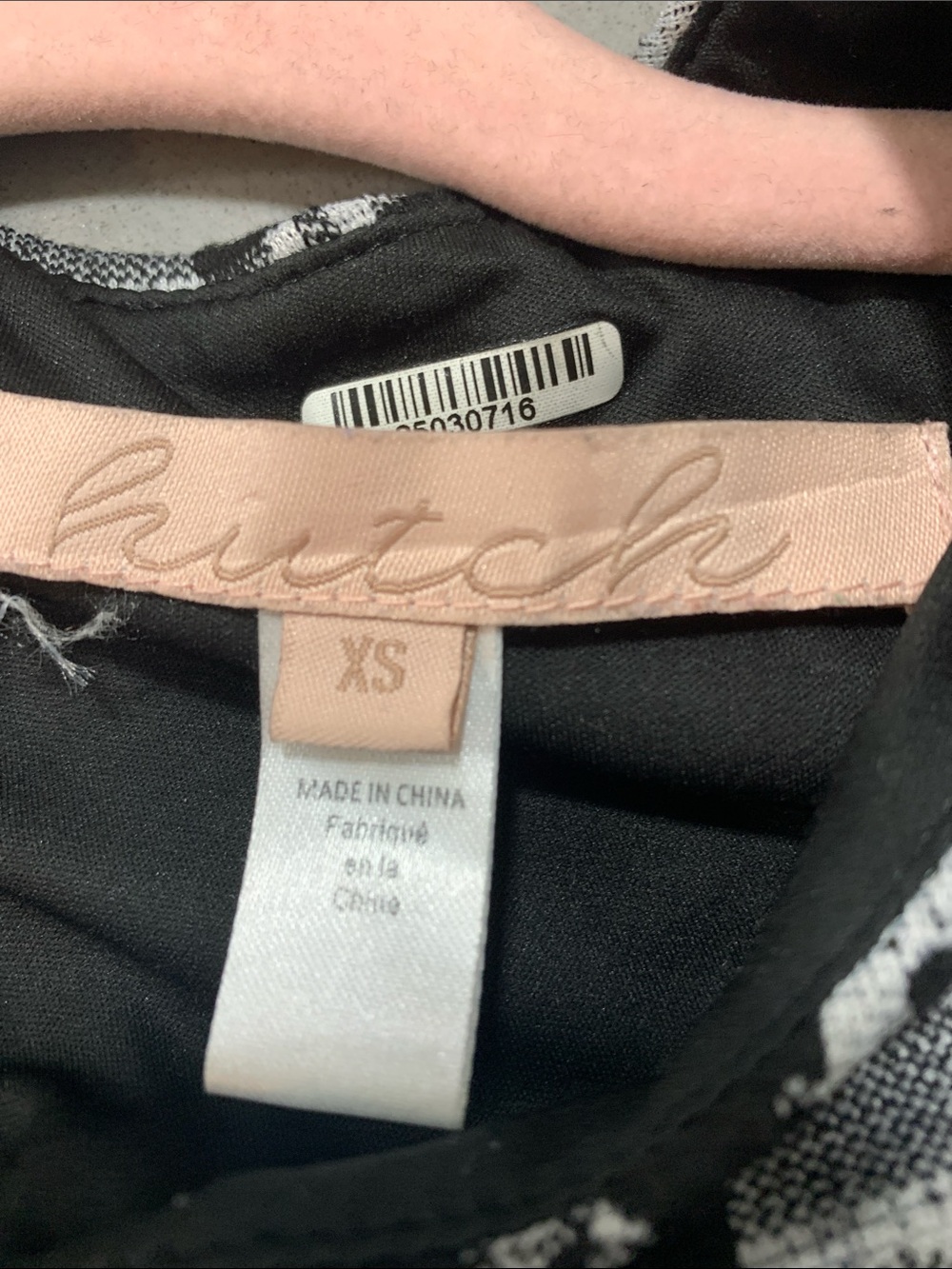 Hutch Black Midi Dress with Blush Label Detail